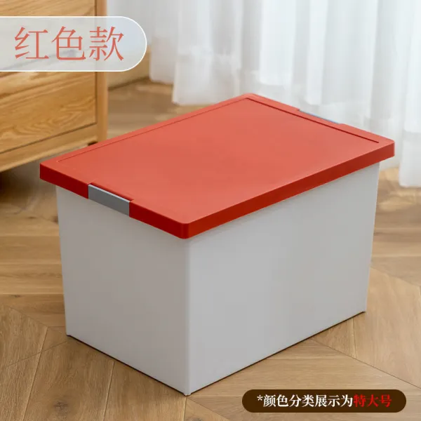 이사박스 대형 플라스틱 이사용박스 두꺼운 특대호 수납함 플라스틱 투명, 붉은색과 흰색, 3개의 세트 트럼펫 트럼펫을 10위안으로 성립하다