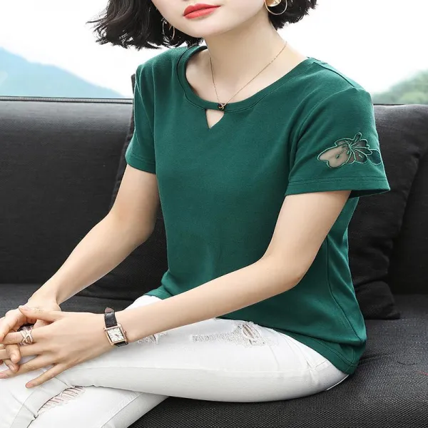 빅피플 반팔티 중년 SA766 엄마옷 라운드반팔 티셔츠 여자