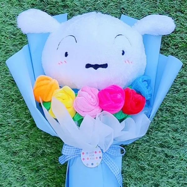 흰둥이인형 꽃다발 스마일 꽃다발 20대여친 남친선물