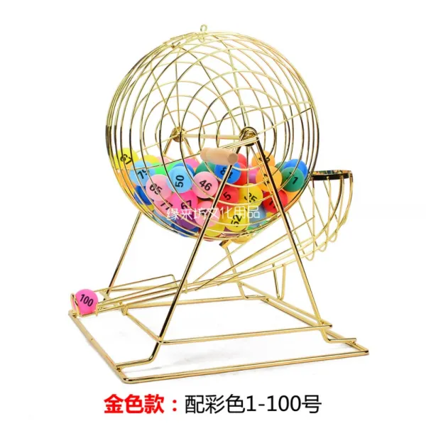 랜덤 추첨기 로또통 룰렛 번호뽑기 뽑기 력셔리 로또기계 게임, 골드 컬러볼 1-100