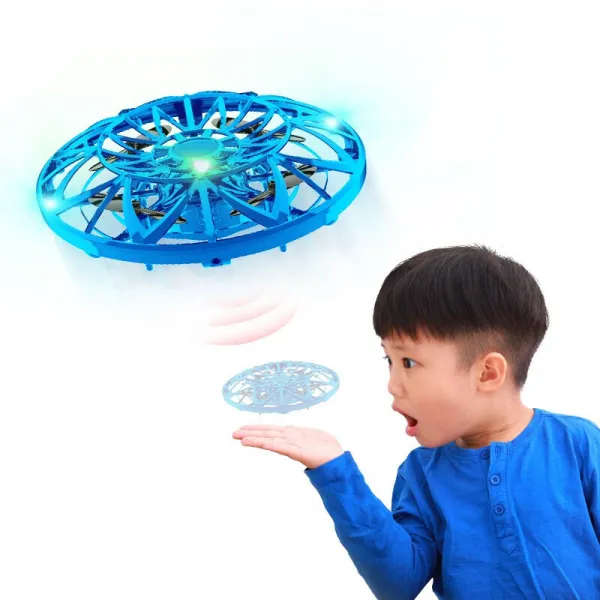 미확인비행체 ufo (인공지능 ufo) ufo (인공지능 감응비행체) 부착 완구 충전 내지타격기 아동용 완구 남자아이 떨림 청색 [지능, 단일상품