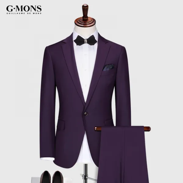 남자정장세트 양복세트 남성 신랑결혼 예복스커트 사회자 들러리양복 슬림핏 정장구두 정장 보라색