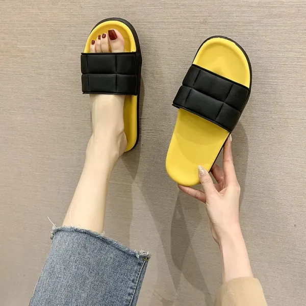 F&A 신상핫 작은 신선한 컬러 패널 슬리퍼 여성 여름 외부 플랫폼 샌들 편안한 다목적 외국 맛 노골적인 화이트 이순신 Tuo