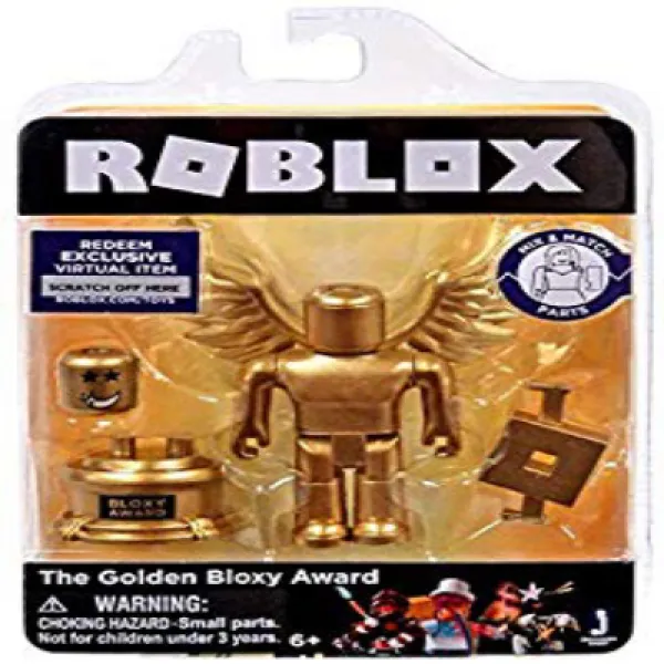 Roblox Gold Collection 독점적 인 가상 상품 코드가있는 Golden Bloxy Award 싱글 피겨 팩 Roblox Gold Collection The Golde, 1set