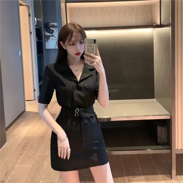 여름 여승무원 산들바람 가디건 노골적으로 한다 양복 정장 A라인 인싸템