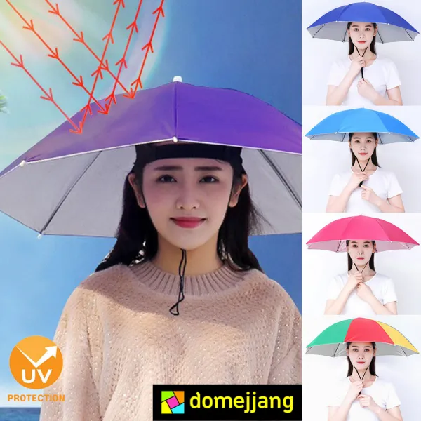 도매짱 UV코팅 우산모자 자외선차단 햇빛가리개 모자 우산 낚시 농사 양산 우양산 양우산 파라솔 남자 여자 썬캡 (domejjang)