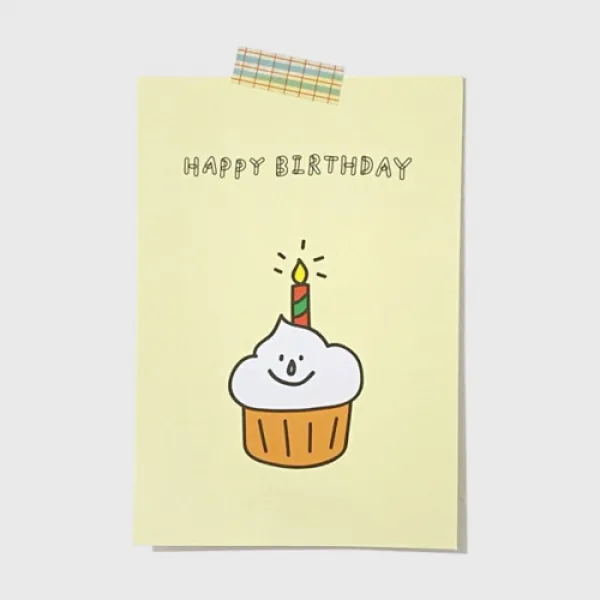 [바보사랑]사심굿즈 생일 축하 엽서 cupcake