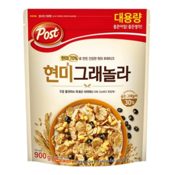 포스트 현미 그래놀라 900g 3개 대용량 아침 식사대용 간단한 점심 밥대용 한끼 밥대신 간편식 간식 직장인 아이들 어린이 아이 유아 회사 사무실 애들 간식거리 초등학생 어른, 900g, 3개