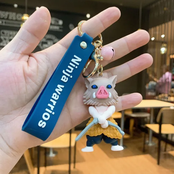 캐릭터 귀염둥이 멸망의 칼날 여자 실리콘 자동차 체인 책가방 액세서리 카우보이 가방 선물 액세서리 열쇠고리