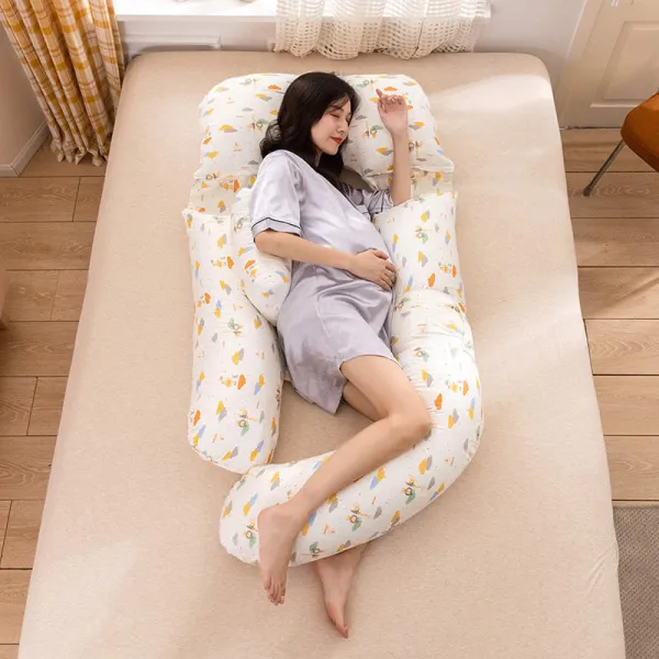 테리존 헤드 허리 보호 받침 U라인 옆으로 눞기 수면쿠션 허그 신기 임신 기간 보조 매트, 빗속 한가로이 거닐다 한시  허리 등