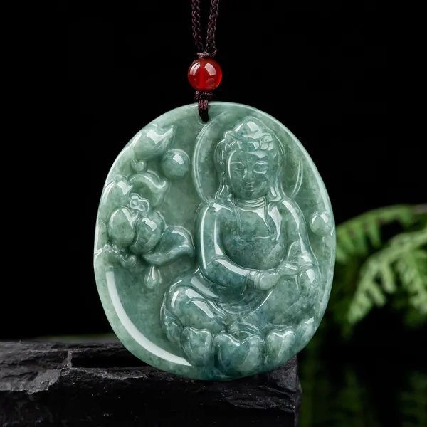 DFMEI 콩종 연화관음 옥돌 펜던트 옥패 남성 목걸이녀입니다.금옥기요