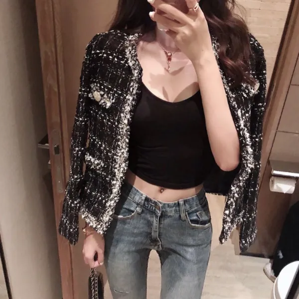 칠나무 여성 소향풍 코트 정장 캐주얼 트위드 자켓 12