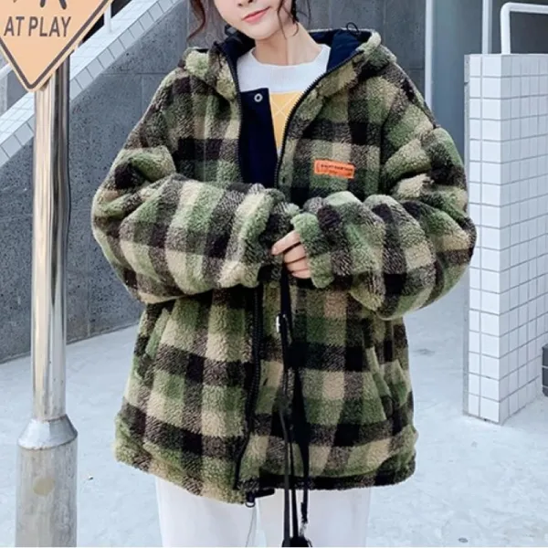 kirahosi 심플 패션 여성 양털 자켓 카고 점퍼 오버핏 포근 541호+덧신증정 AO3bpc38