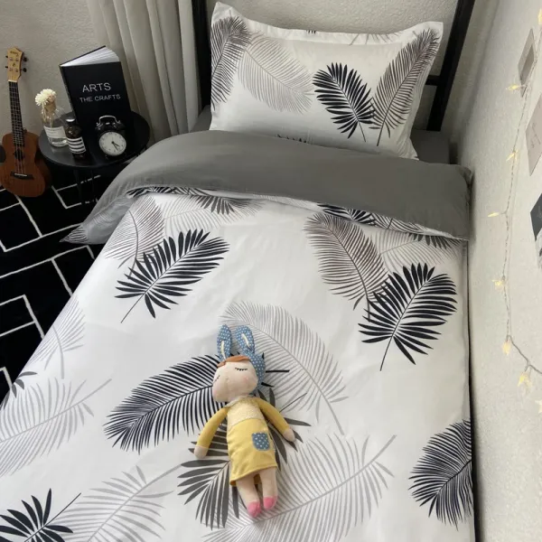 디쿠체 싱글침구 소녀 무드 4종 사랑하트 이불커버 베실내화 학생 기숙사 1미터 침대시트 쓰리 Yy 잎 그림자 떨기 시작했다 Gd