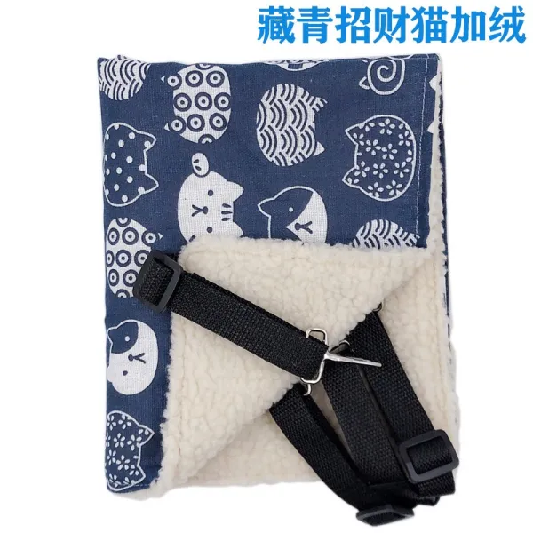고양이 해먹 스윙 반려묘 매트 케이지 요람 둥지 발코니 창틀 일광욕 용품 언택트 여행, 네이비 블루 럭키 캣 플러스 캐시미어 업그레이드 + L : 옷 길이 58 × 폭 48 cm