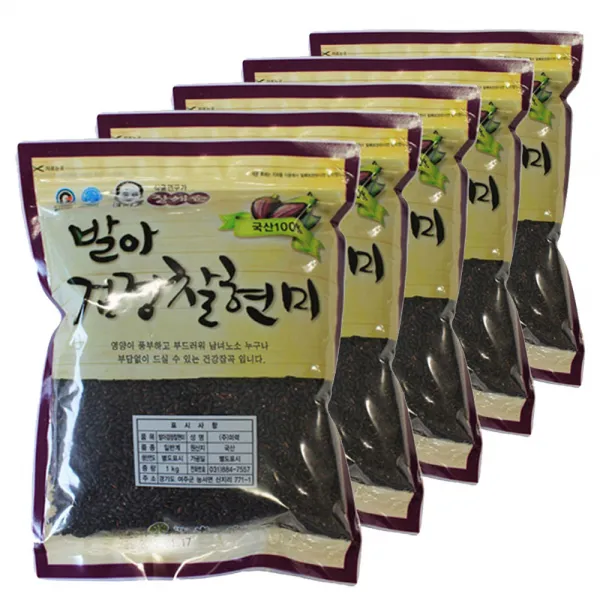 [2019년 햇곡] 장세순 발아검정찰현미 5kg(1kg x 5봉) 신규운영, 1세트