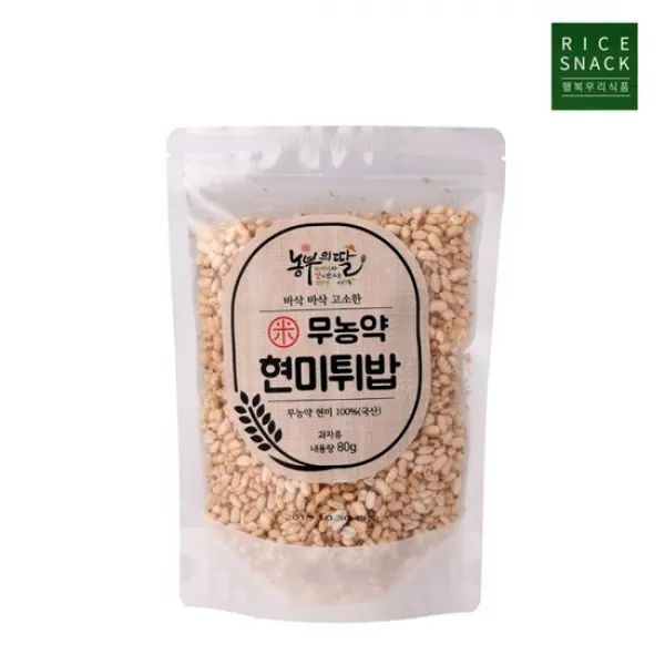 우리아기 첫과자 농부의딸 무농약 현미튀밥 80g, 없음, 상세설명 참조