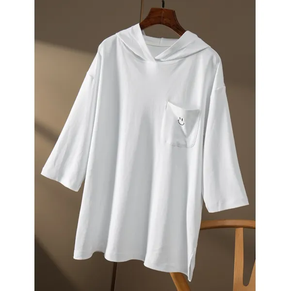 루즈핏 불과 1비판함 빼앗다 반들 끝나다 제멋대로이다 청춘 와이드 미들 소매 맨투맨 여성 봄 하우스 063u 특