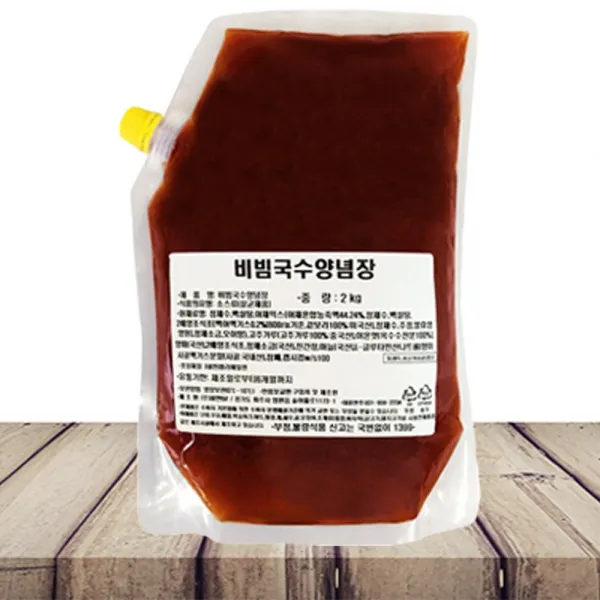 새한 비빔국수양념장 2kg [한국물] 고급비빔국수 망향 망향타입비빔국수 상큼하고매운비빔국수양념 비빔장, 1봉