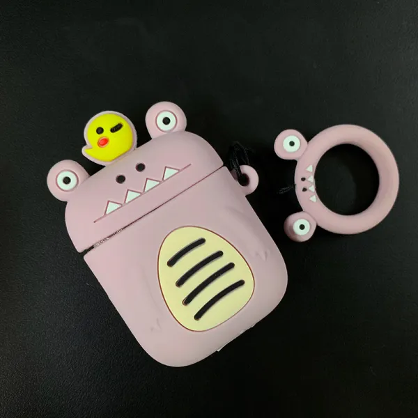 드림잇 에어팟 케이스 개구리퍼플 이어폰 파우치