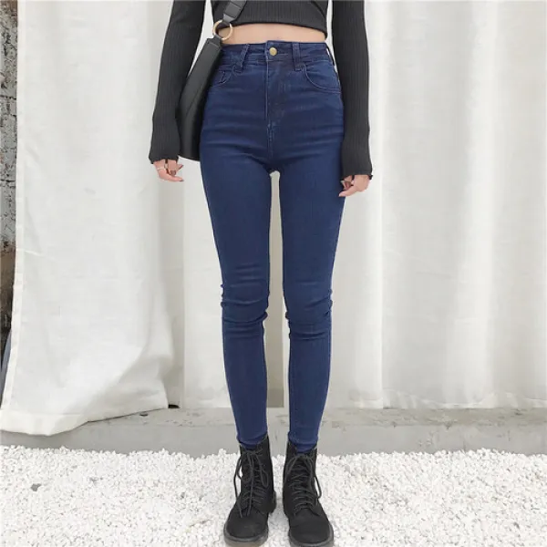 머머다 여성 스키니진 기모 데님 청바지 팬츠02 Wlg02