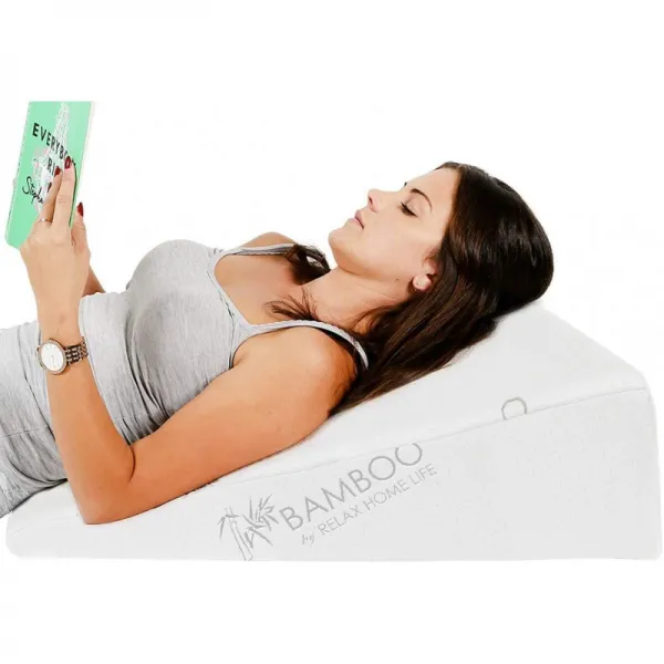 가정 생활 긴장을 완화하십시오 산성 퇴조를위한 7.5 인치 침대 쐐기 베개 대나무 덮개를 가진 1.5 인치