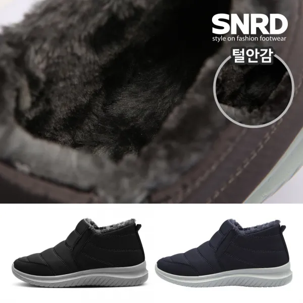 Snrd 패딩 슬립온 운동화 부츠 겨울 신발 남성 여성 방한화 털