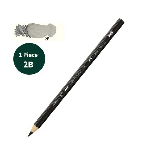Faber Castel 수용성 연필 흑연 수채화법 수채화 크레용 연필 스케치, 주석 상자 그림 키트 HB 2B 4B 8B, 1pc 2B