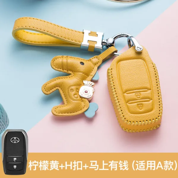 도요타에 적용 치현 키홀더 웨일스 지향 가방 랜드크루저 독창적 단추 큐트 20 타입 왕관 껍데기, 도요타 H타입 무스탕 양가죽 보리 화