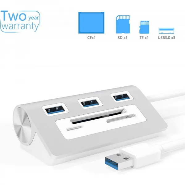 바완파 알루미늄 버스-베르소르거 USB 3.0 허브 6-1 3-Steckplatz-카르텐레저-콤비네이션, 단일상품, 단일상품