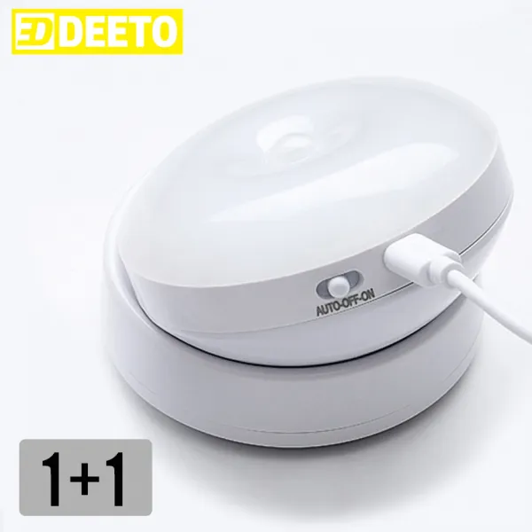 DEETO 1+1 충전형 탈부착 무선센서등 움직임감지 LED 센서등, 옐로우 라이트1+1