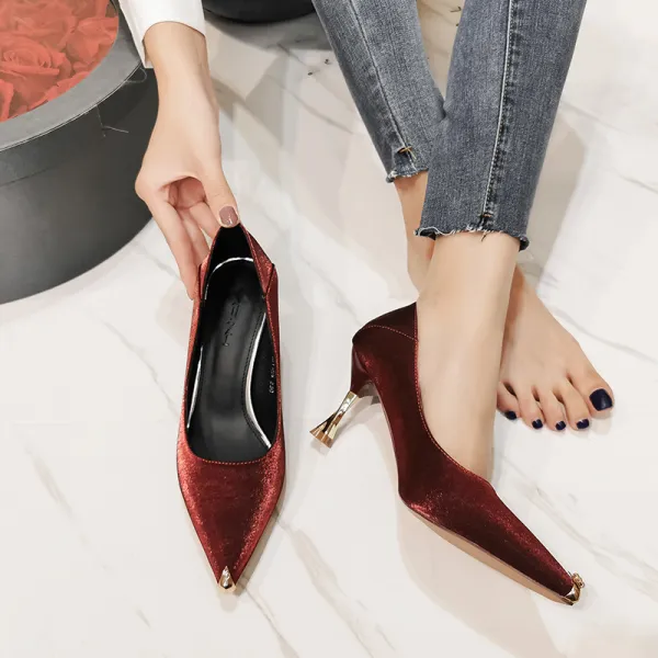 달빛정원 펌프스힐코디 평소 결혼하다 쇼 의상을 다는 슈즈 이브닝드레스 디자인 감각 보이핏 볼륨 하이힐 여성 스틸레토힐 레드