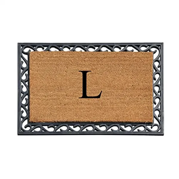 NMT A1 홈 컬렉션 트레이 매트 첫인상 고무 모노그램 -L 24L x 36W [Classic Black Border Frame- L] - P028301N3JVIG48, Classic Black Border Frame- L