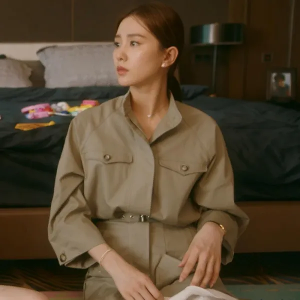 에이라인원피스 6123 유시시 장난 손동갑 옷 여성 겨울 가을 와이드 루즈핏 솔리드 무지 카고
