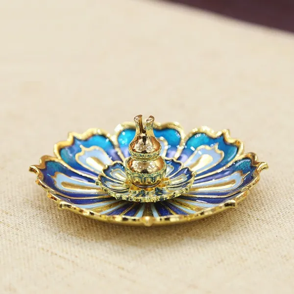 구리 취 덕 연꽃 다수 용 향접시 반 향선 향향 삽입 향나무 호리향 좌 단향 로 연꽃 베이스 다 공 향토 반 향향 받침대 여 용 향로 에나멜 색