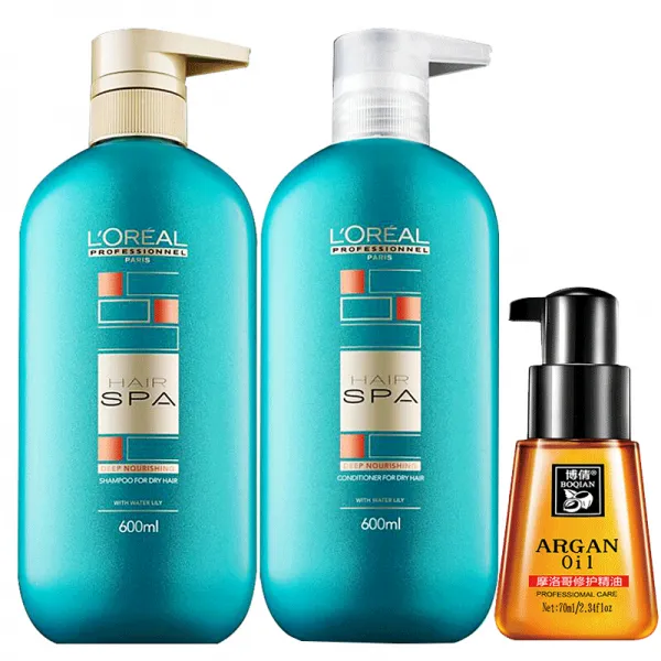 로레일 (L'OREAL) 밀집 샴푸 리무버 세트 실리콘 비듬제거 광택 보수 영양 영양 덜거 워터링 맑은 두피 밀집 리무버 세트 600m, 단일상품