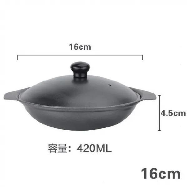 전골냄비 얕은냄비 감자 용쇼파 냄비죽 밥 뚝배기 국냄비 상업용 쇠솥 뚜껑있는 전골, 기본, T01-16cm솥(배생철개)