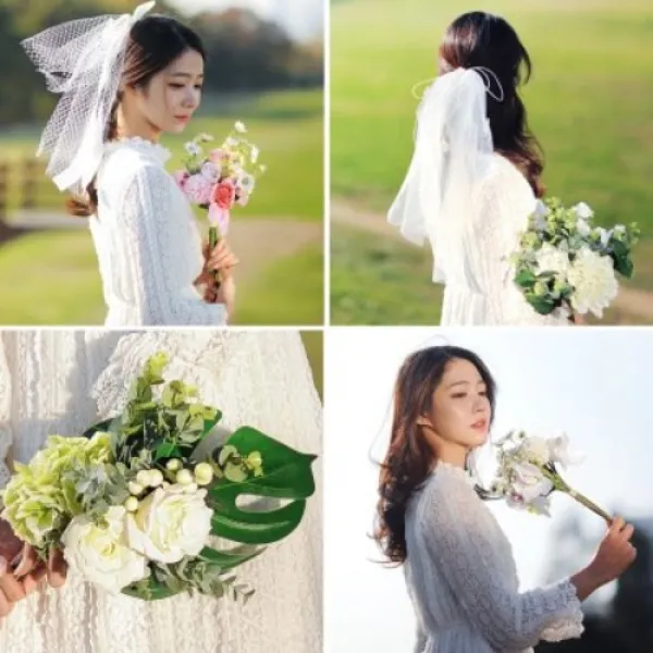 [텐바이텐] 특별한 날 셀프 웨딩의 모든것 웨딩부케 베일 화관 모음_(2332252), 부케_1)오키드 핑크 부케