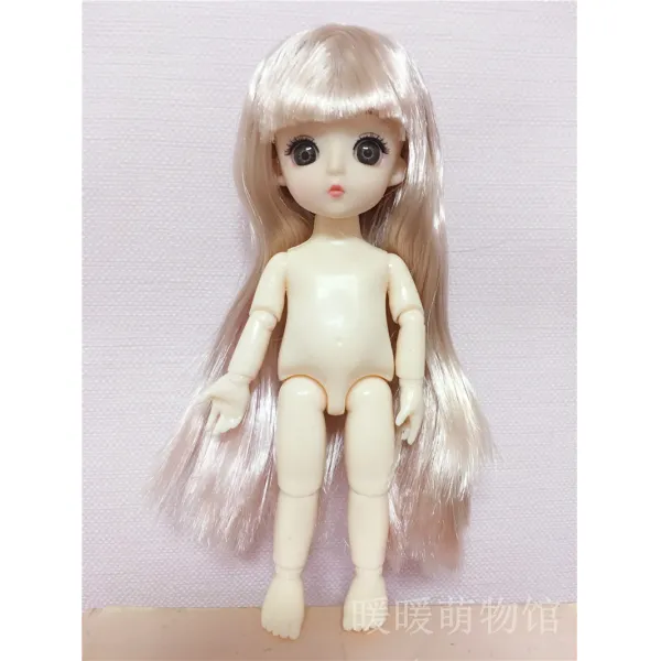 8부 Bjd 몽리 3d 진짜 눈 라이크 맹아 풀 가죽 관절 체소꿉놀이 공주 로즈골드일자뱅누드하이대략16cm~다섯개를사다