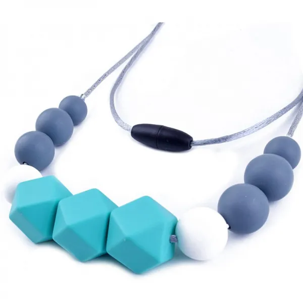 영국직수입 엄마를위한 젖니 목걸이 100 % Bpa 무료 단순화 된 디자인 모유 수유 간호를위한 실리콘 베이비 젖니 육각형 라운 단일옵션