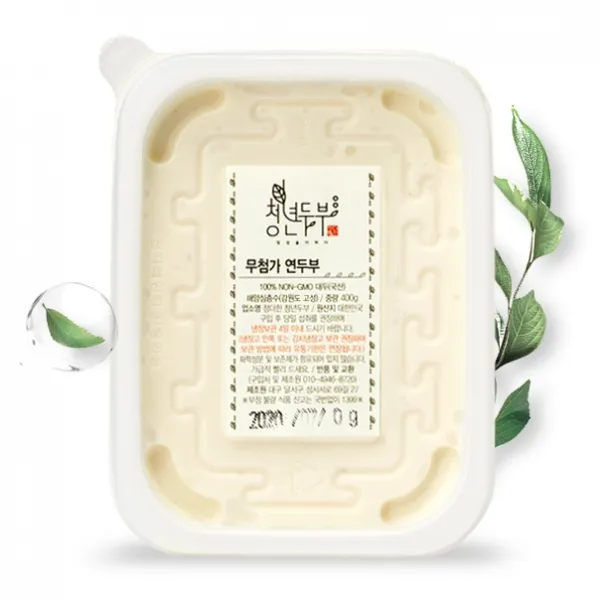 청년두부 무첨가 연두부 400gx3 총1.2kg 해양심층수로 만든 국산콩 수제 두부 3개 400ml