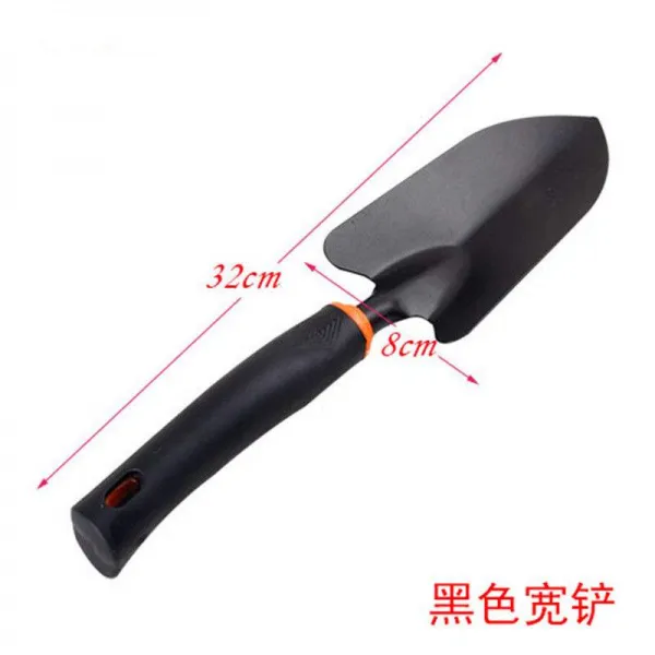 각삽 작은 꽃 키우기 야외 흙을 철삽 구덩이를 파다 원예 임눈을 치우다 농용 도랑 도구 신기, 블랙 손잡이 와이드 삽