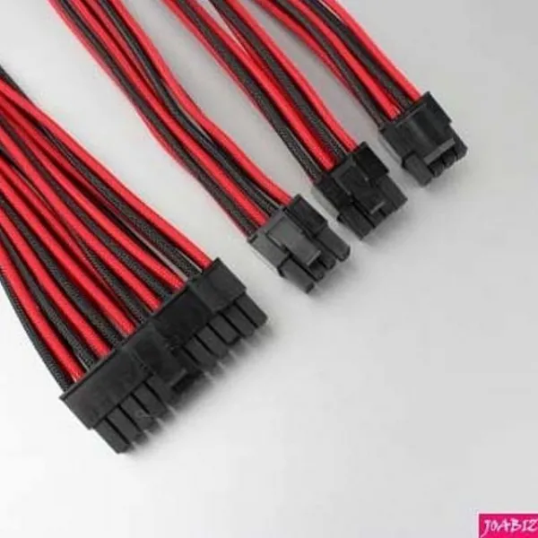 코코아울렛 슬리빙 연장 케이블 Combo Pack 35cm 레드블랙 홀더 연장케이블 젠더, 1