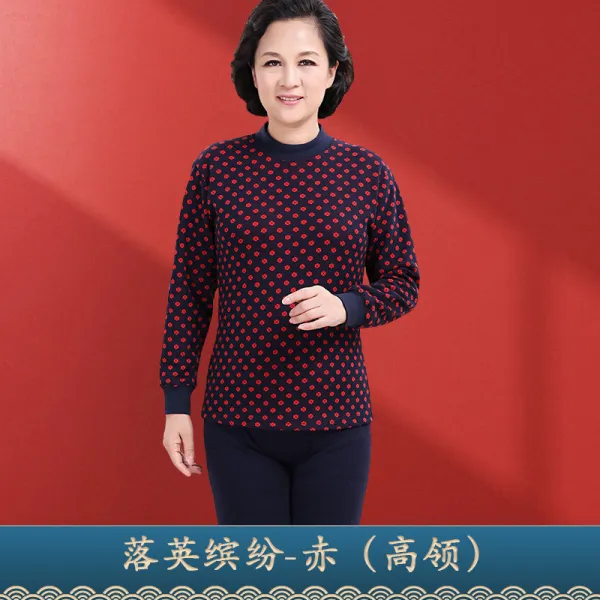 나르샤상점 중노년층 두터운 융털 목폴라 플라워 프린트 50대 엄마 60대 아버지 70 내복 바지