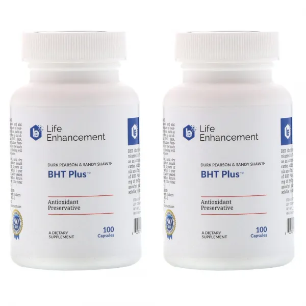 Life Enhancement 더크 피어슨 BHT 플러스 Durk Pearson Sandy Shaw's Plus, 100캡, 2개