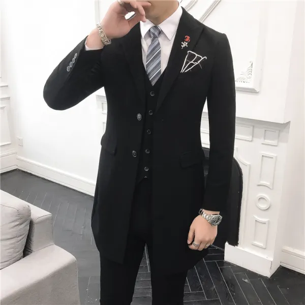 세트 나이디슈트 하프기장 남자 슬림 결혼식이 사회자 드레스정장화 청년 미니 셋업 쓰리