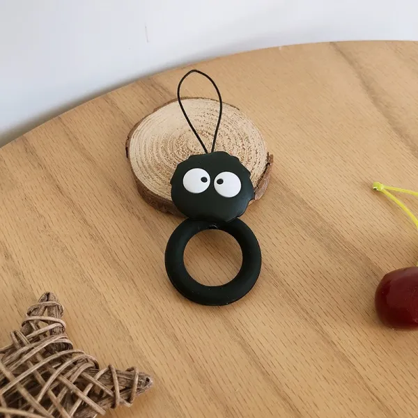 입체 두꺼운 실리콘 핸드폰 반지 링 애니메이션 짧은 줄 건 열쇠걸이 충격흡수 래빗 다이노스 아니 끊기다 1 핸드폰 반지 링 석탄 공