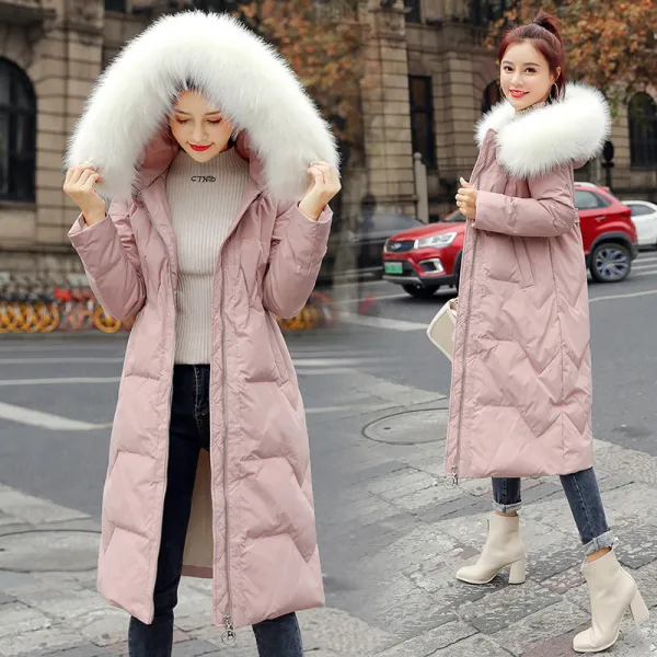 초록무역 해외배송 미시패션 데일리룩 빅퍼장식 슬림 패딩점퍼