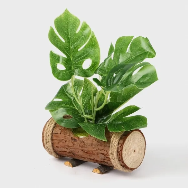 씨즌FARM MINI 통나무화분 몬스테라 조화 4계절 인조 13.5x26cm