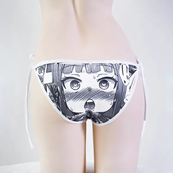 애니메이션 만화 안문자 프린트 표정에 통통 차분한 여성 정취 타입 팬티에 큐트한 하의 하의 그레이 컬러 프리사이즈입니다